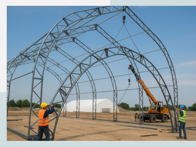 Монтаж ангаров в Холмске от 616 руб. - Надежно и быстро